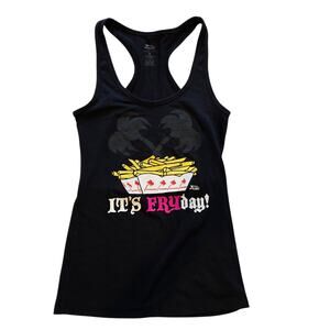 In-N-Out Burger It's Fryday Racerback Tank Top Women's Small Black Graphic
